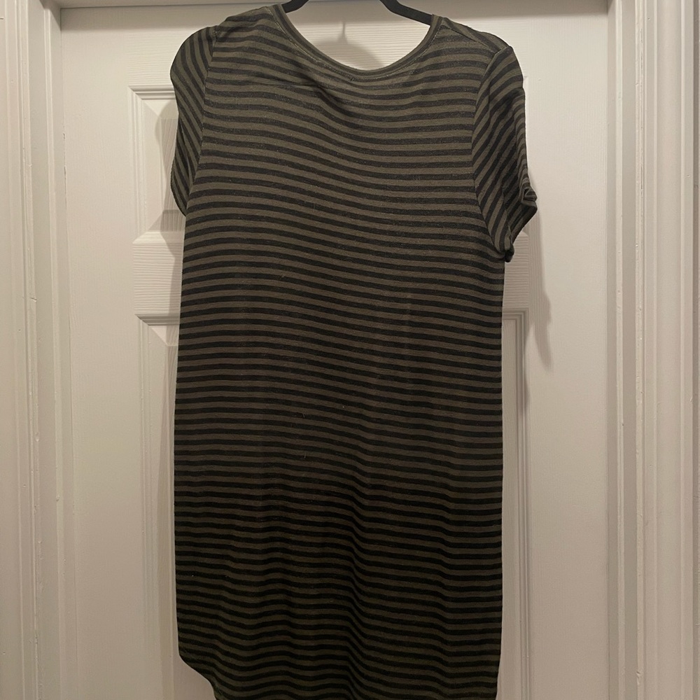 Black and green stripe tshirt dress